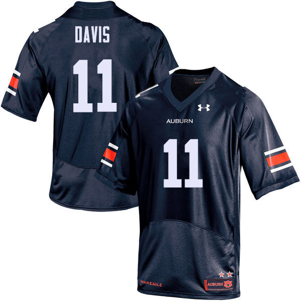 Auburn Tigers Men's Kyle Davis #11 Navy Under Armour Stitched College NCAA Authentic Football Jersey PHV8274VS